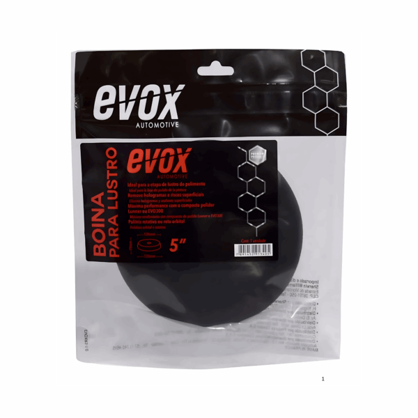 BOINA ESPUMA PRETA LUSTRO 5" EVOX