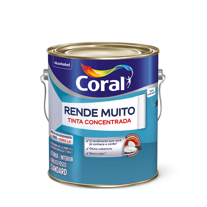 Tinta Acrilica Branca Rende Muito 900Ml - Coral